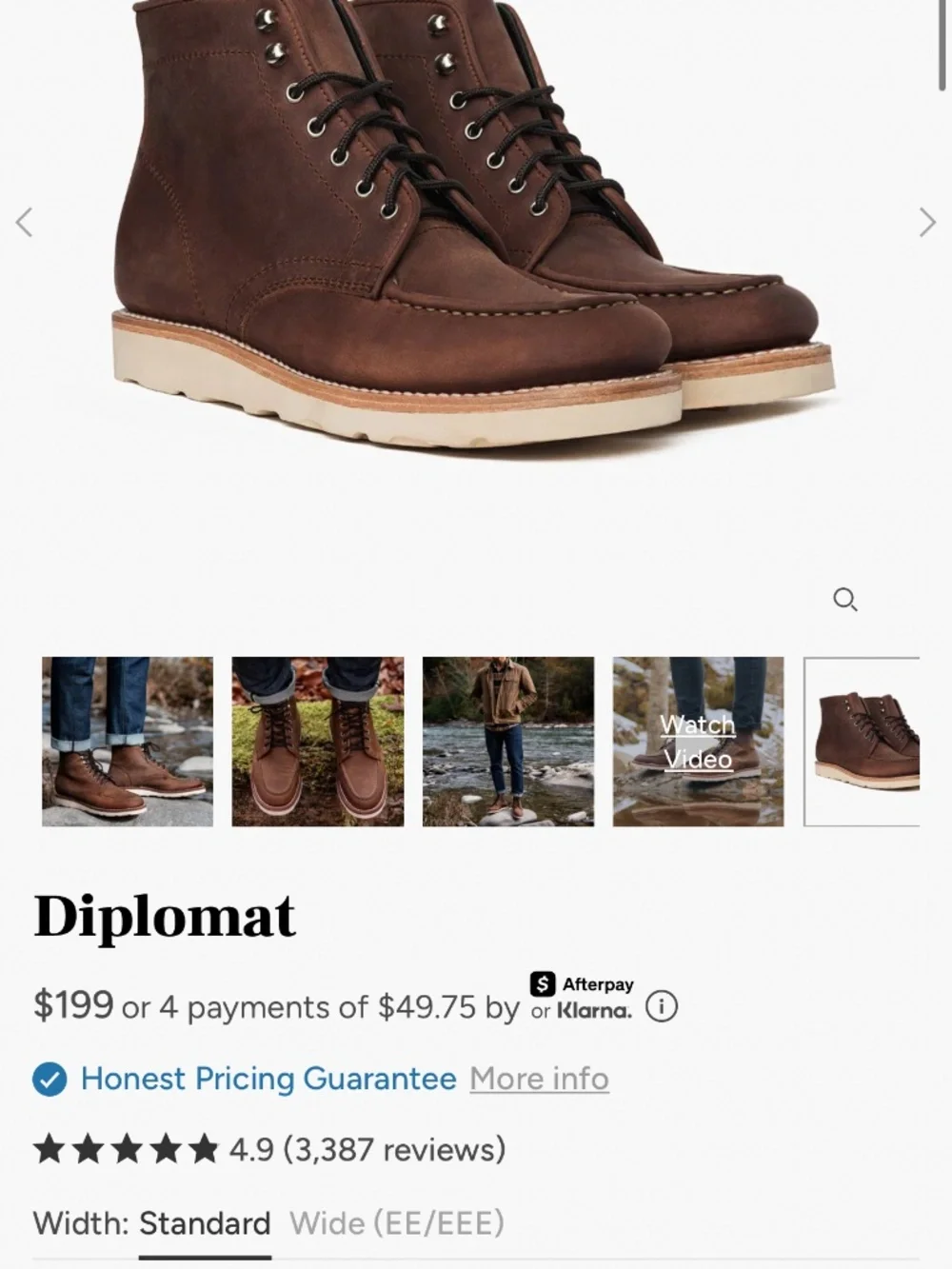 Thursday boots diplomat Arizona adobe 9m